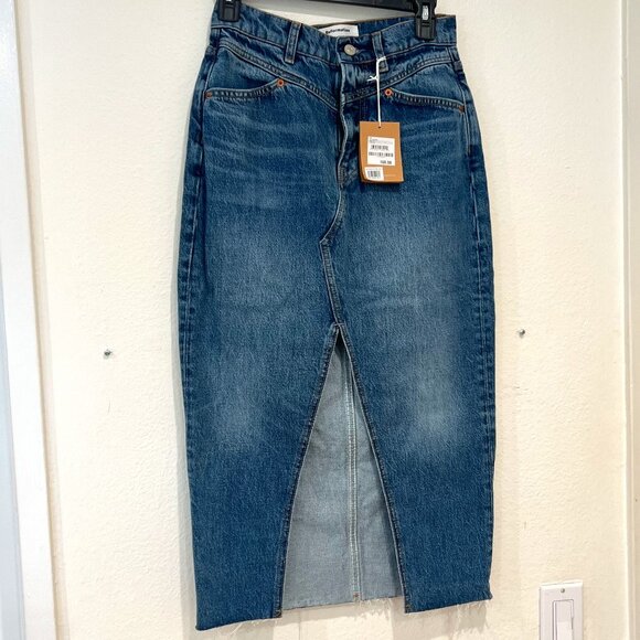 Reformation Jagger Denim Midi Skirt - Size 26 - Picture 2 of 8